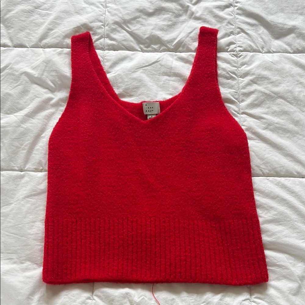 A New Day Red Knit Tank Top, size small